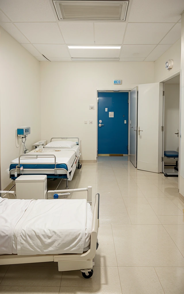 Hospital room with white walls