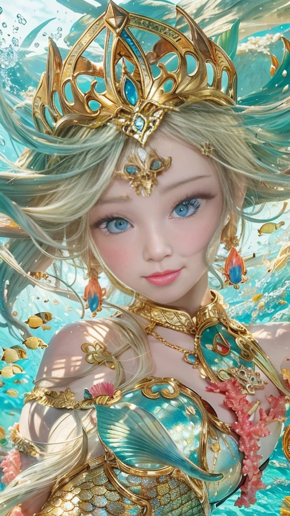 Aquarius background, girl