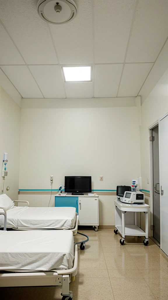 Hospital room with white walls