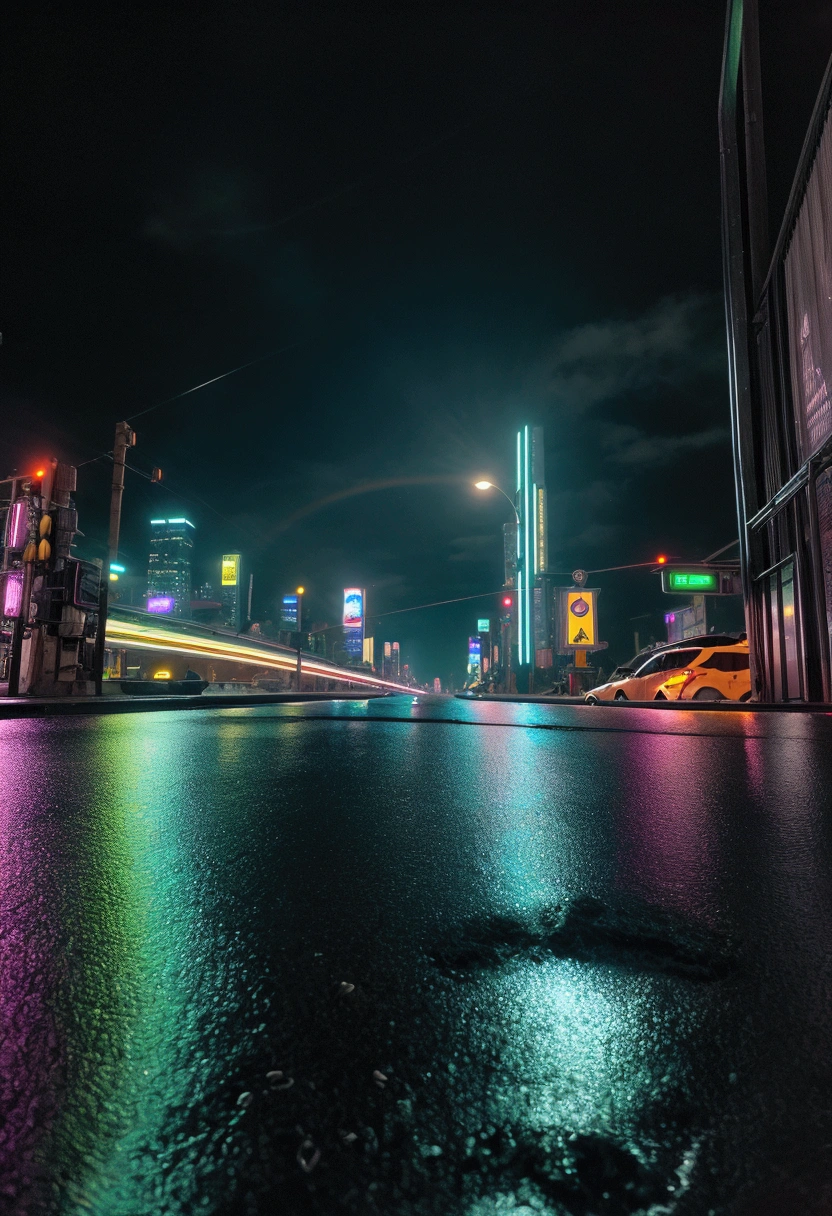 An urban landscape of a neon bapor at night, bathed in the glow of cyberpunk aesthetics and surrounded by towering skyscrapers. The streets of the city are filled with streams of colorful lights, refletindo no pavimento encharcado pela chuva e criando uma atmosfera surreal e hipnotizante. The buildings rise high in the sky, adorned with holographic billboards and flashing neon signs that illuminate the city in a vibrant display of technological wonder.

Dentro desta selva urbana, The streets are bustling with people, seus rostos parcialmente obscurecidos pelo brilho de seus implantes futuristas. The hustle and bustle of the city is apparent as crowds move along the busy sidewalks, seus passos ecoando contra as estruturas imponentes. The air is filled with the sound of distant sirens and the hum of machines, Adicionando ao ambiente cyberpunk imersivo.

Em meio ao caos, A lone figure emerges, vestido com roupas de alta tecnologia que combinam perfeitamente funcionalidade e estilo. Their eyes reflect the neon glow as they navigate the labyrinthine streets with precision and purpose. The cityscape serves as the backdrop for this enigmatic character, enfatizando seu lugar dentro desse mundo hiperfuturista.

As the rain continues to fall, Ele lava a sujeira e revela os detalhes intrincados da paisagem urbana. Every reflection, every wet surface, and every glow of light is captured in ultra-detailed realism. The image quality is unparalleled, With the prompt demanding the best quality in 8K resolution it shows the intricacies of this cyberpunk metropolis in stunning clarity.

The color palette of the work is dominated by vibrant neon tones, casting an otherworldly glow on the city and its inhabitants. The juxtaposition of these bold colors against the darkness of the night sky creates a captivating visual contrast, Adding to the surreal and immersive experience.

The lighting in the scene is expertly crafted, with a focus on accentuating the city's cyberpunk aesthetic