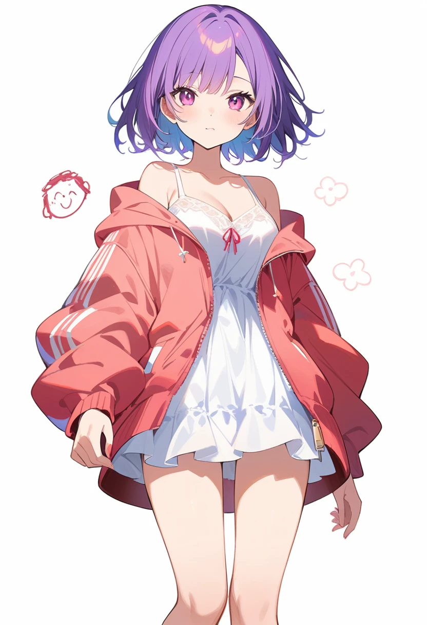 high quality,Cool Beauty, 最high quality、 Stylish design, (((The most beautiful girl))), ((Thin legs))、(((最high quality))), High resolution, ((detailed)), (((Doodle Art)), ((masterpiece)), ((Super detailed)), 16-year-old girl、White Background、B girl fashion、Inner Color、((Sexual))