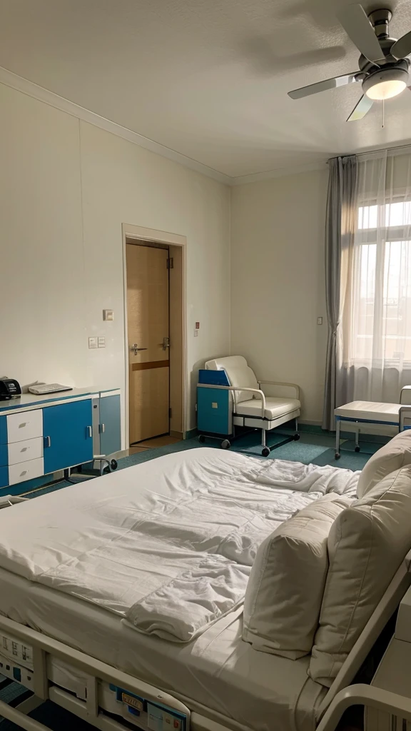 Hospital room with only one bed