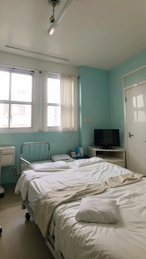 Hospital room with only one bed