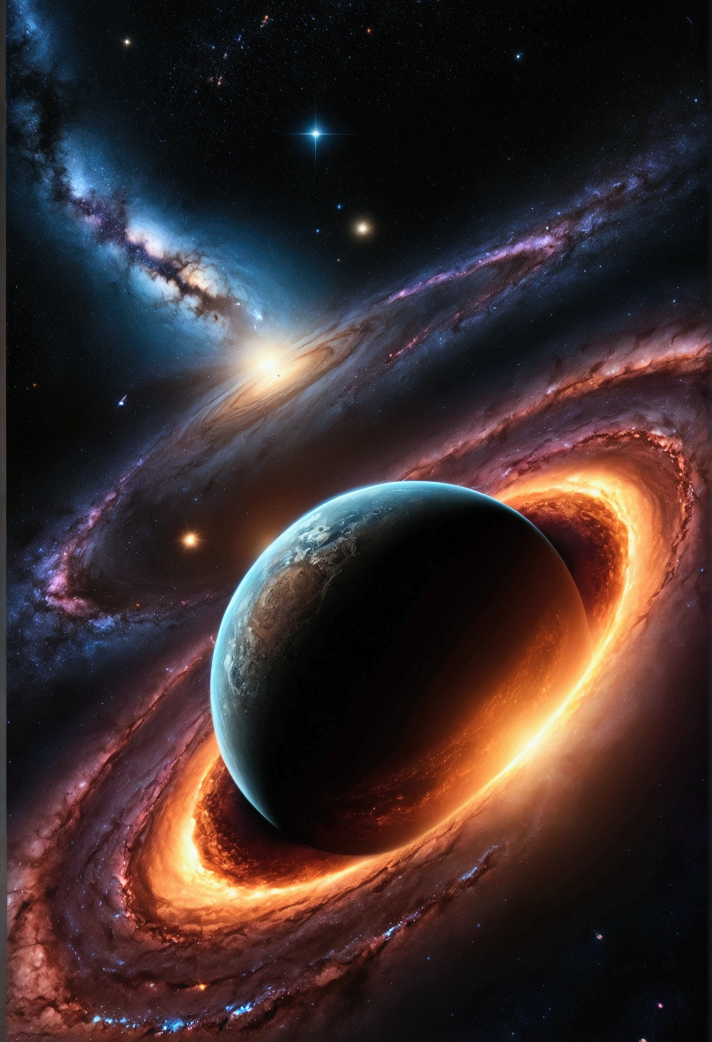 masterpiece, best quality, high quality, extremely detailed CG unity 8k wallpaper, Depth of Field, HDR,,Photorealistic,extremely detailed, Intricate, High Detail, universe, space, galaxy, stars, planets, astronomy, cosmos, celestial, nebula, black hole, solar system, cosmic rays, supernova, deep space, astronomical objects
