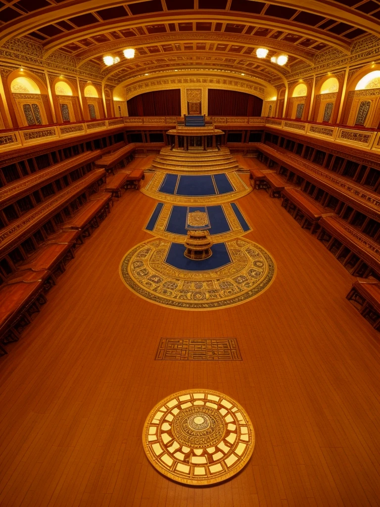 - **Great Hall**: center of the palace There was the throne of Emperor Yang Ming. Seating is surrounded by dining tables and meeting areas.