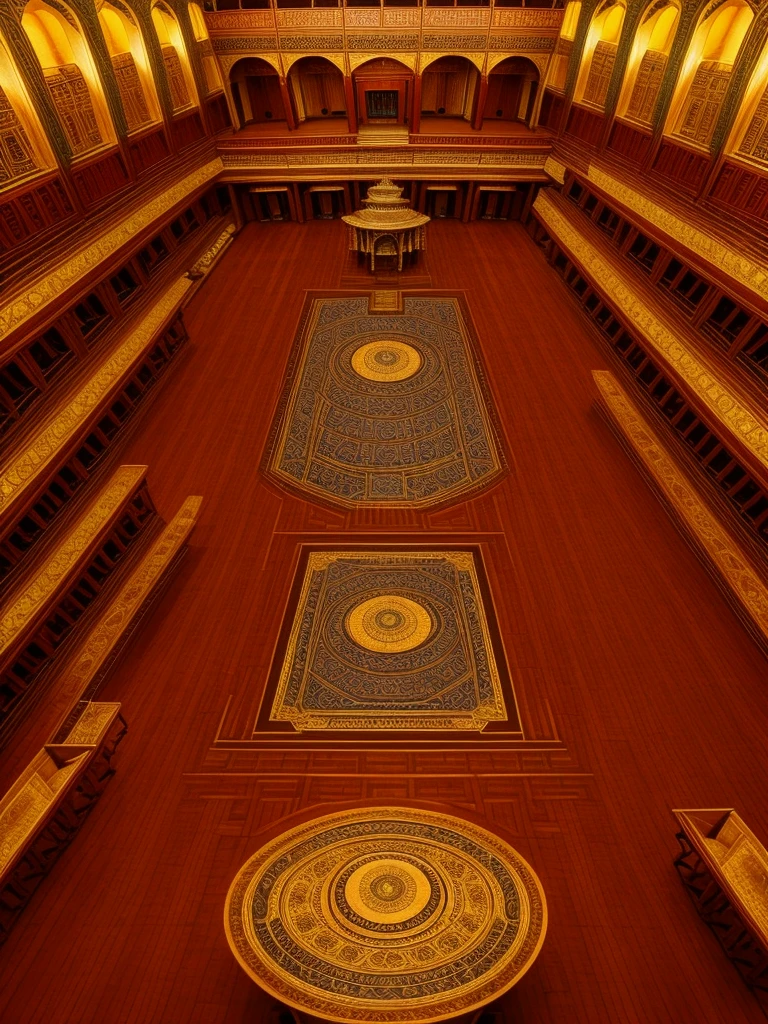 - **Great Hall**: center of the palace There was the throne of Emperor Yang Ming. Seating is surrounded by dining tables and meeting areas.