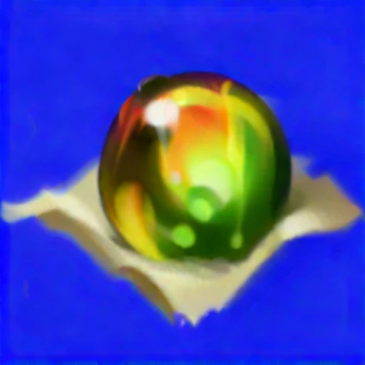 Game Icon，A colorful bead is placed on an old piece of kraft paper，The beads are red, yellow and green in color，