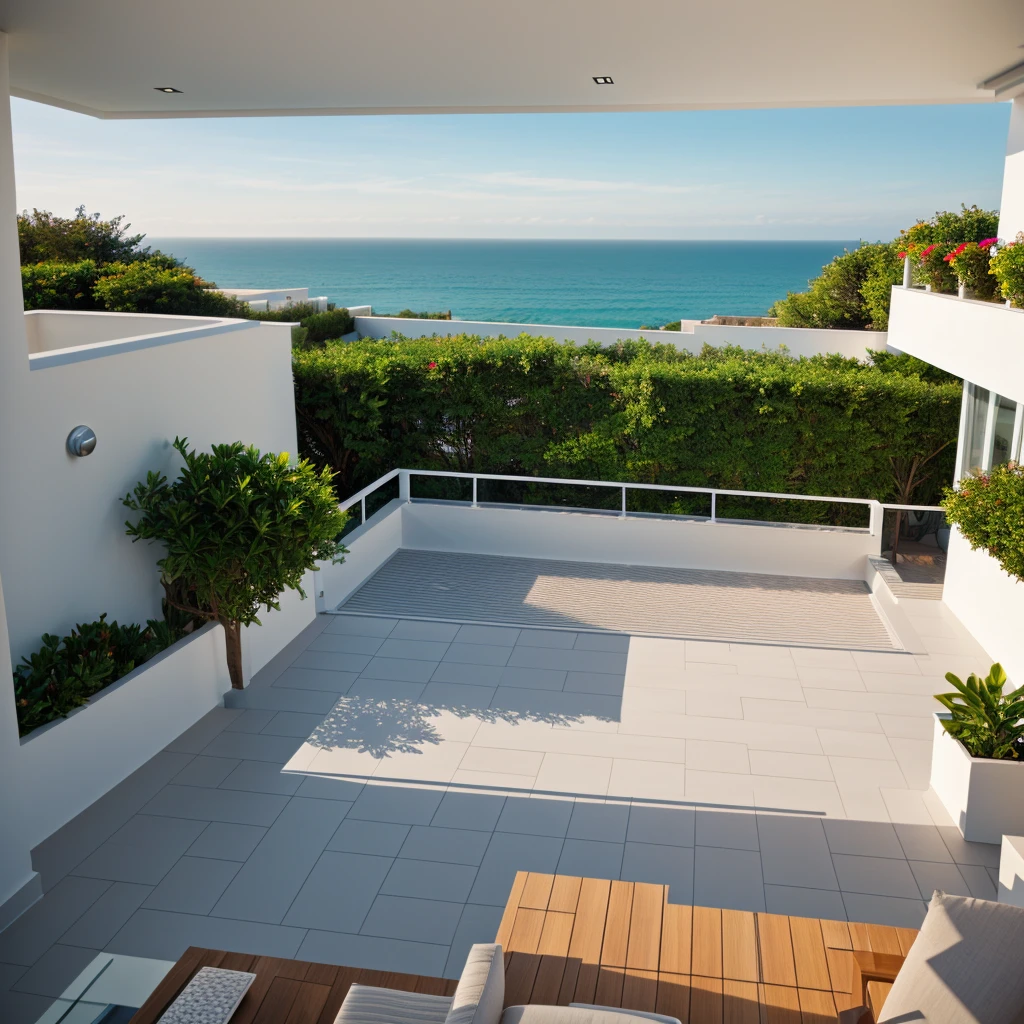 My point of view if I looked out on the terrace of a modern house overlooking the sea