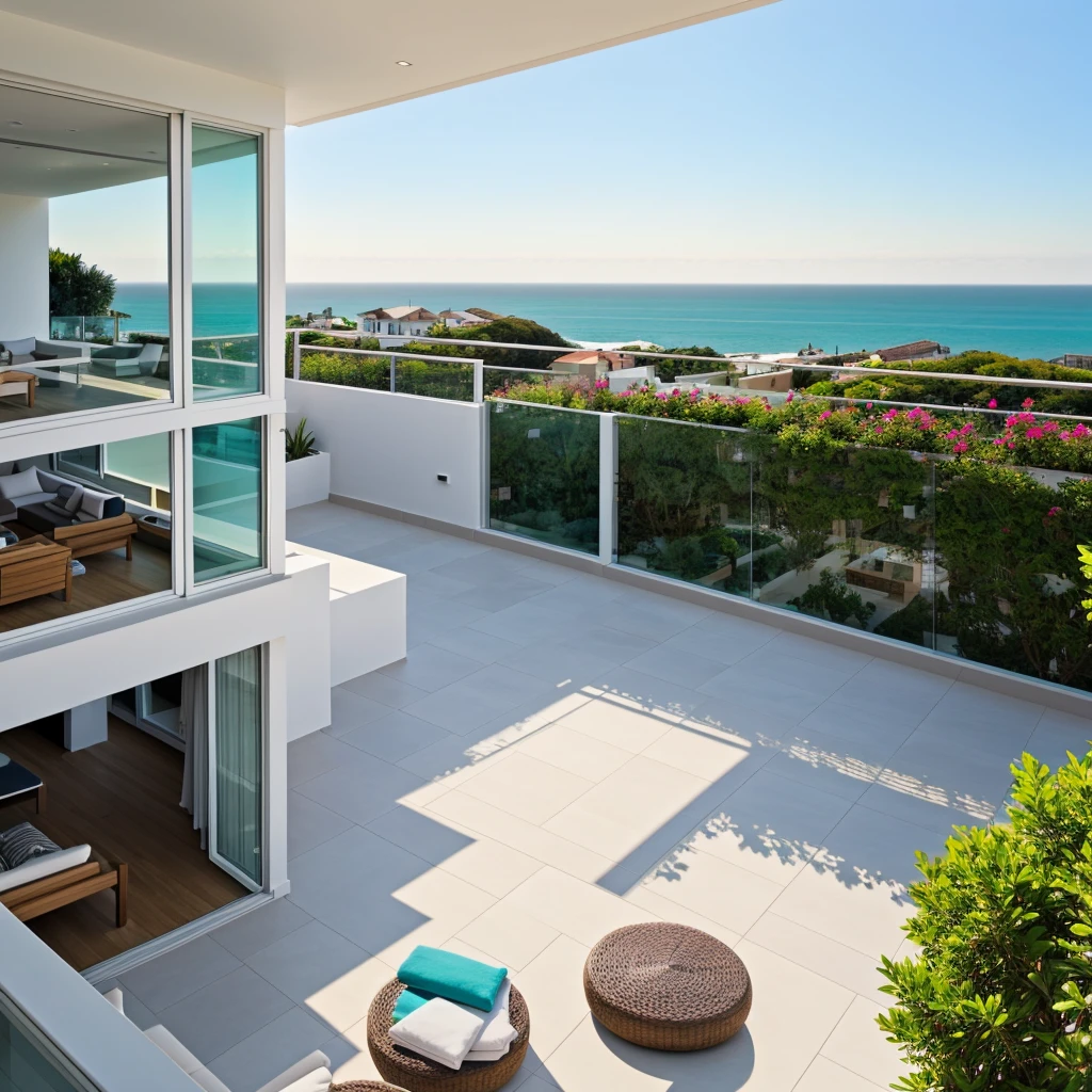 My point of view if I looked out on the terrace of a modern house overlooking the sea