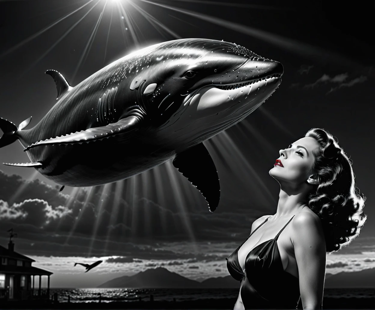 （0718）Today's challenge theme：Flying Whale/飞翔的鲸鱼/飛ぶクジラ