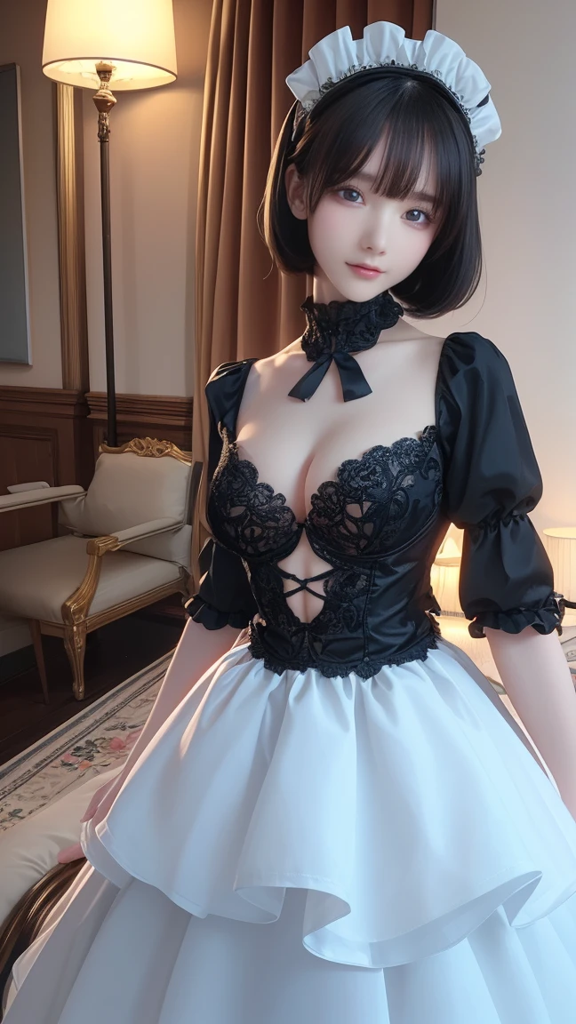 girl, detailed sexy maid outfit, (looking camera:1.1), full body, (masterpiece), (quality, skin texture, detailed skin, realistic skin, detailed eyes:1.2, detailed face:1.3, detailed facial expression:1.3), 8k, sharp focus