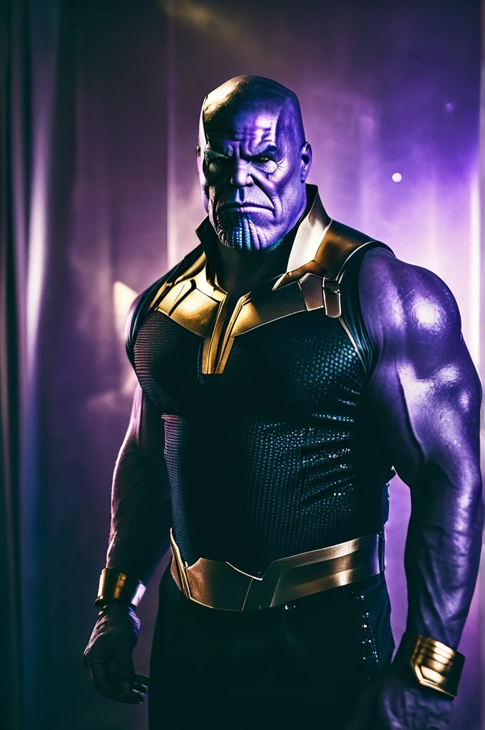 nsfw, futuristic neojungle,strict gangster, boudoir photography, thanos, polaroid, full body,portrait, cinematic film still, shallow depth of field, vignette, highly detailed, high budget, bokeh, cinemascope, moody, epic, gorgeous, film grain, grainy