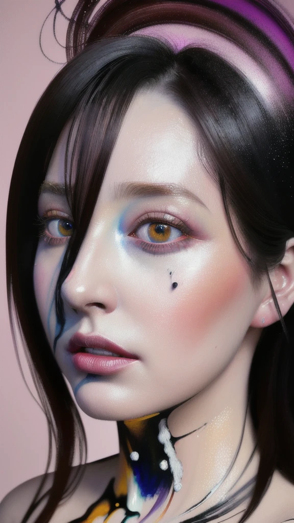 Android Beauty, Powerful paintings inspired by Francis Bacon, Ultra-realistic surrealism, Hyperrealism, fear, art, hyper real painting, Realistic illustration painting, カラフルなHyperrealism, Hyper-realistic digital art