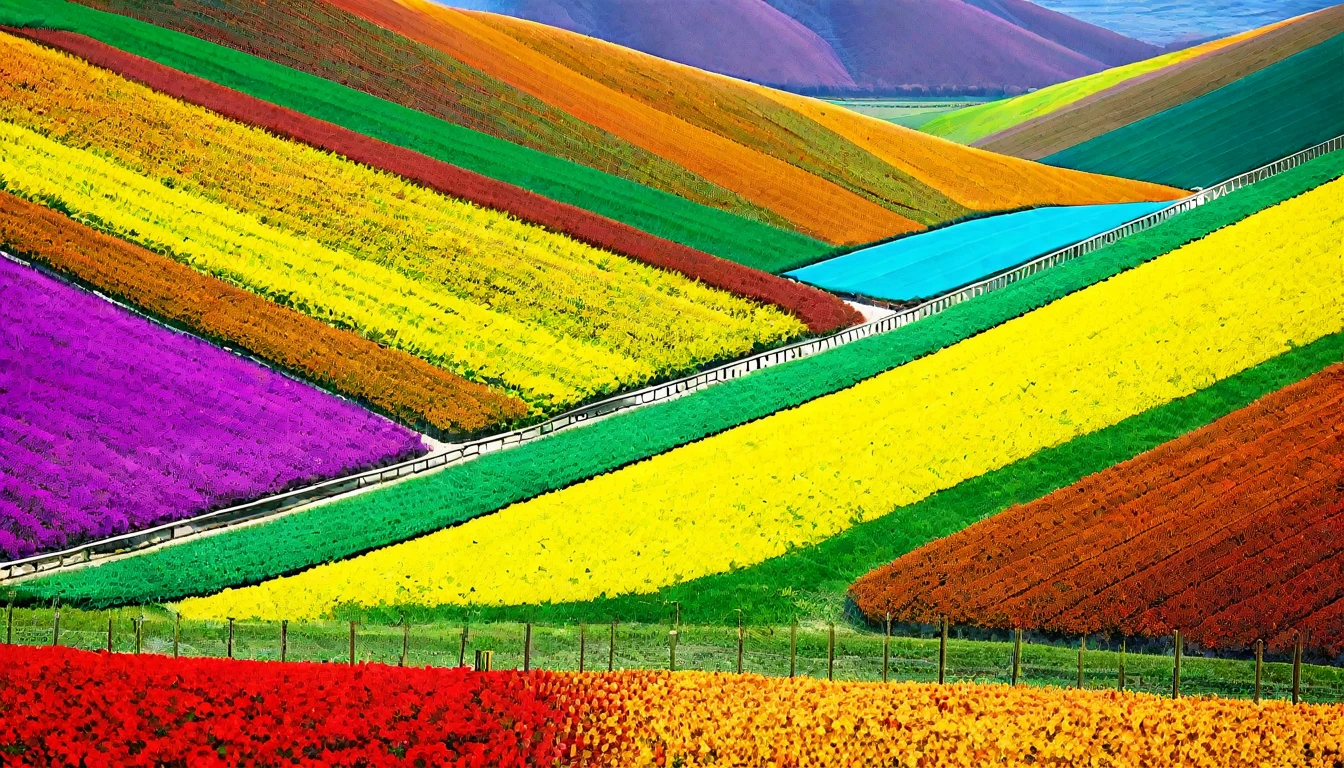 Colorful metal landscape