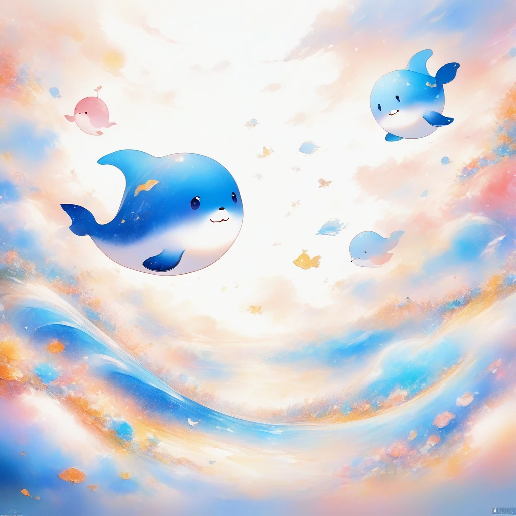 (Flying whales,In space), nebula(Artworks by Slawomir-Maniak), Lush Watercolor Palette Canvas/Acrylic Fiber, complex, Extreme details, Complex Key, ((Single shot)), ((best quality)), ((masterpiece)) , ( (Practical)), (Ideally), 8K, Impressionism: 0.2 Full HD wallpapers