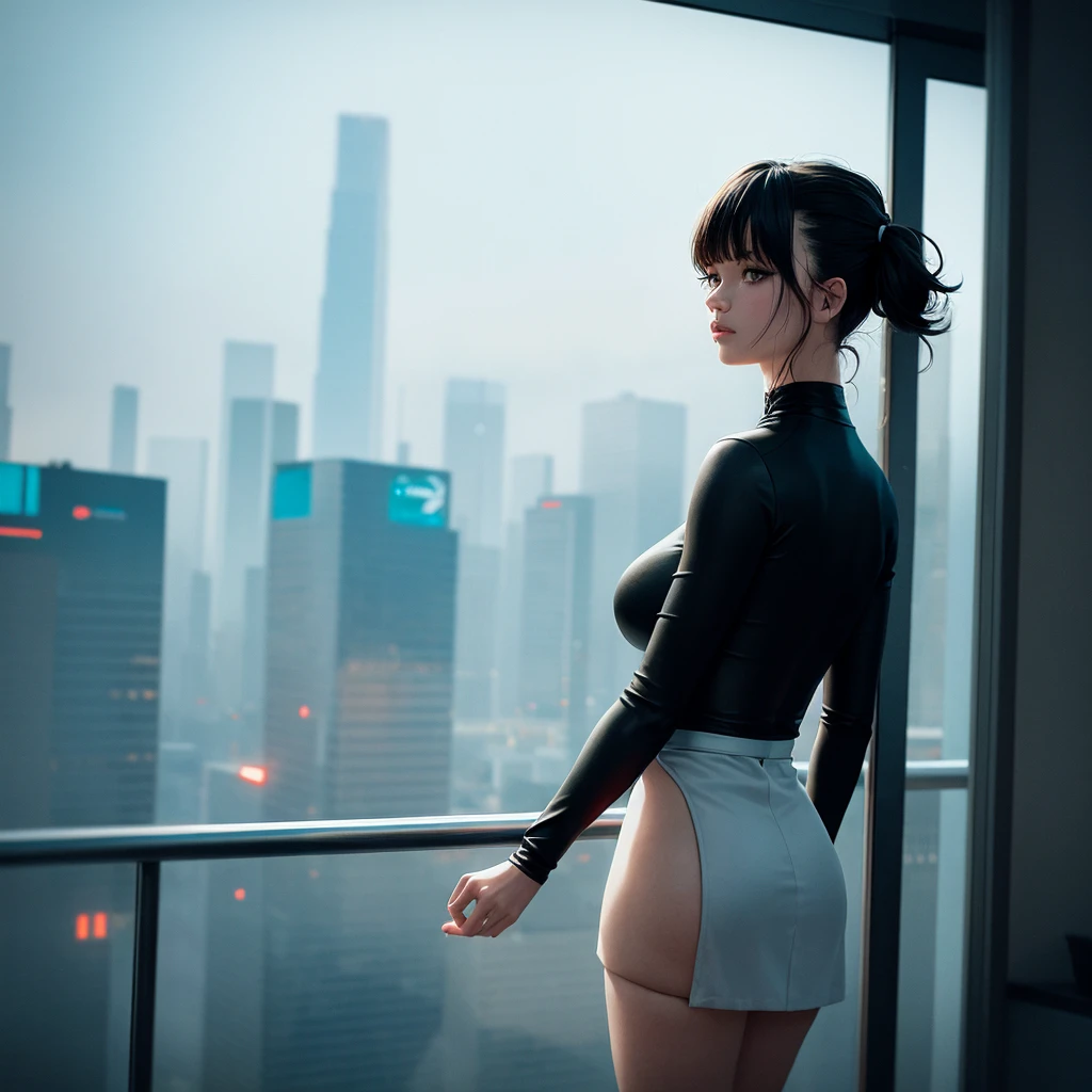 a picture of a woman in a sexy shorts on instagramtor, black hair, bottom viev, leaning against the window, instagram highlights, big booty, pawg, window open, great view, balcony, full screen, bum, fai, instagram model, wide views, kimi vera, curvy accentuated booty, red door blonde, window view, looking in the window