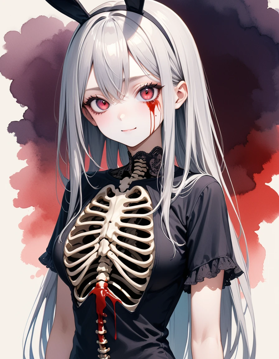 masterpiece, Highest quality, High resolution, One boy, Cream colored hair, Gray Hair, Pearly hair, Nice boy, Bunny ears, Loose-fitting clothing, Larger clothes, dark red eye, eyeの下のたるみ, dark circles under eye, masterpiece, Super detailed, Highest quality, 超High resolution, 超High resolution, (16K), (((watercolor))), ((Anatomically correct)), 1 female, Fearful smiling face expression, ((Super detailed Blood dress, rib cage, skeleton, お腹にeyeを向ける)), beautiful顔, Big Breasts, Curvy, (Super detailed eyes, 赤いeye), Long eyelashes, jewelry, compensate, Face Paint, horn, ((Long Hair, Gray Hair, Straight hair)), {{{Dim lighting}}}, ((Horror設定, Goa, Bloodしぶき, Blood)), やみcute, Fluffy hair, Voluminous Hair, skinny, slim, very skinny, Androgynous, cute, Spooky, short hair, Horror, Faded colors, White skin, Spooky, Unnaturally thin, Hungry, eye, eye in background, sharp eye, Long eyelashes, Under the lashes, Loose shorts, lace shirt, Frilled shirt, tie a ribbon around one's neck, Detailed clothing, A loose cardigan, Open cardigan, 滴るBlood, That's horrible, nightmare, Haunted, stitch, patchwork, String, Injury, hell, Injury on arms, self-harm, cut, Black Fingers, factory, Abandoned, The dismembered ghost,Many Heads,Many heads,Lots of faces,Multiple faces,Multiple Girls,Frolicking Girl,Multiple women,tea ,Crazy Smile,Look up,Face shot,Scythe Face,Girl Monster, slave,beautiful, Detailed portrait, Delicate facial features, 鋭いeye, Sharp Fangs, 青White skin, Thick chain, Dark Background, Cinema Lighting, Dramatic Shadows, Gothic style, Gloomy atmosphere, Dark fantasy, One Girl, , Please open your mouth wide, Open your mouth and baring your teeth,Sharp teeth like a beast, Wide lips, very wide mouth, Vermilion cheeks, ,(Bloodしぶき:1.6),Scary face, Laughter Witch design, Twisted smile、Bloodまみれの、頭からの出Blood,、Bloodしぶき、,(Bloodしぶき:1.6),Crossbones, skull, , Horrorスタイル, ((Fantasy Witch Costume)), ((Flowing white hair)), ,(Bloodしぶき:1.6),Female curves, Large Breasts, Thick thighs, Sexy flat stomach, Perfect hands, Perfect anime face, ((dark ta dress)), Are standing, ((Wicked Smile)), ,(Bloodしぶき:1.6),Victorian cities, gaslight, Steam circulates, Moonlight Illumination, night lighting, A sky filled with stars and galaxies,disaster々新しい悪魔のhorn,,(Bloodしぶき:1.6),アニメゾンビWitch design, Twisted smile、Bloodまみれの、頭からの出Blood,、Bloodしぶき、,(Bloodしぶき:1.6),Crossbones, skull,,Photo Background,Wide Shot,Scythe Face,Girl Monster, slave,beautiful, Detailed portrait, Delicate facial features, 鋭いeye, Sharp Fangs, 青White skin, Thick chain, Dark Background, Cinema Lighting, Dramatic Shadows, Gothic style, Gloomy atmosphere, Dark fantasy, One Girl, , Please open your mouth wide, Open your mouth and baring your teeth,Sharp teeth like a beast, Wide lips, very wide mouth, Vermilion cheeks, ,(Bloodしぶき:1.6),Scary face, Laughter Witch design, Twisted smile、Bloodまみれの、頭からの出Blood,、Bloodしぶき、,(Bloodしぶき:1.6),Crossbones, skull, , Horrorスタイル,