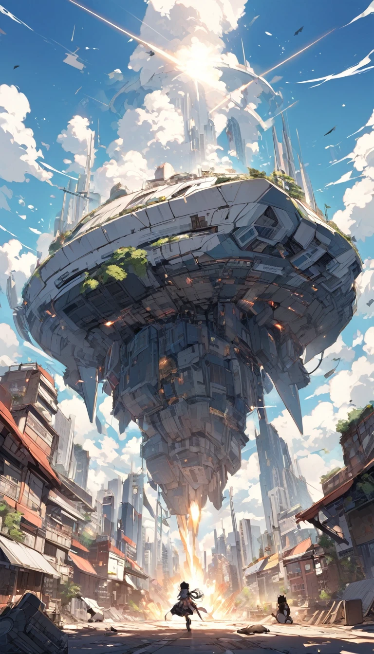 Cities 1000 Years After Human Extinction, There was a girl with a railgun,a cat