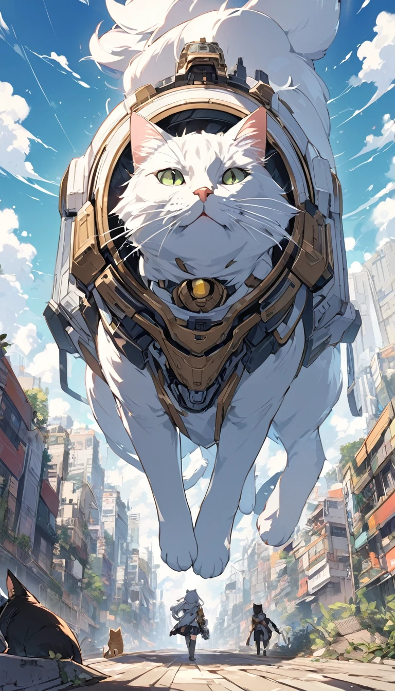 Cities 1000 Years After Human Extinction, There was a girl with a railgun,a cat