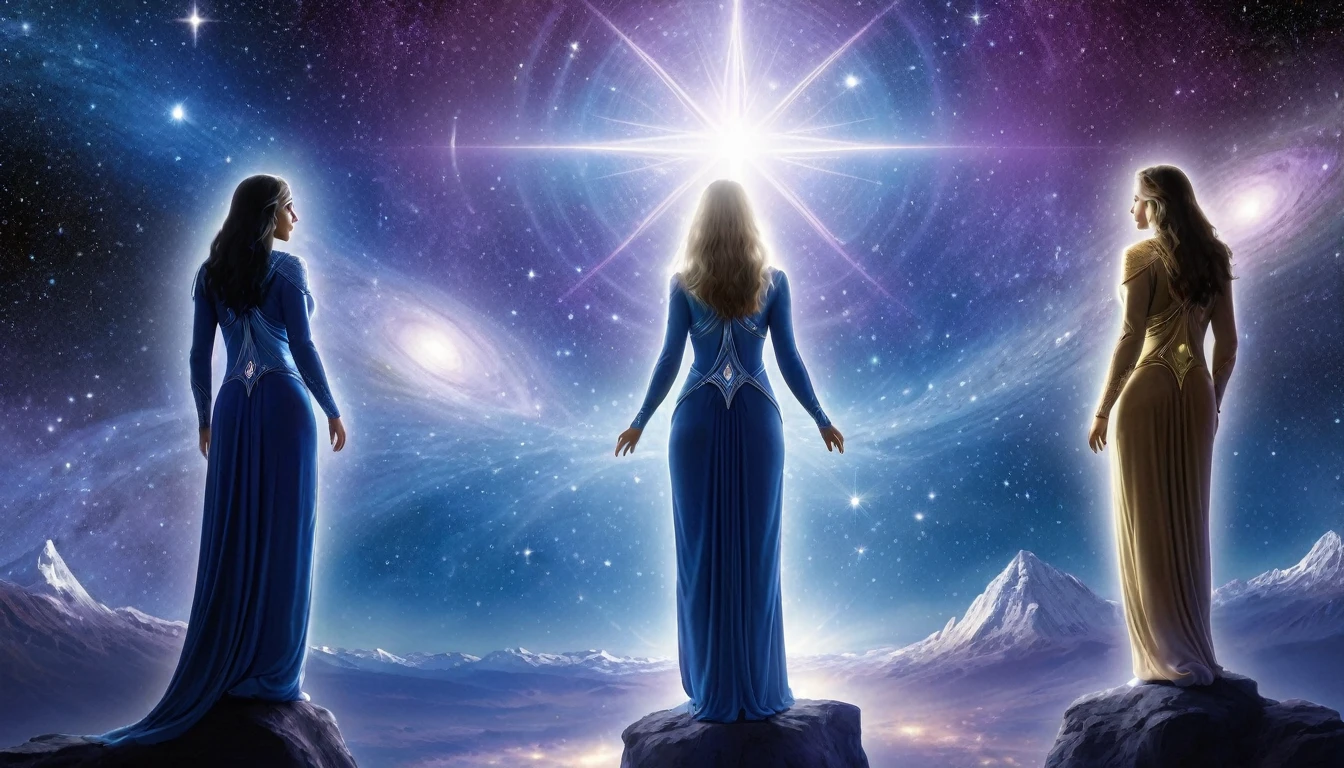 In the vast expanse of the cosmos, the mystical glow of the Pleiades Cluster, situated between Sirius and the Zeta Reticuli star systems, radiates the profound knowledge and energy of the Central Race. Together with Ashtar, the Arcturians, members of the Galactic Federation, converge based on the decisions of the Arcturian Council for a meeting with the Andromedan Council. Their mission is to support the Ascension Shift of Lightworkers and Starseeds, especially Indigo Children and Crystal Children. Channeling the energy of the Essassani, waves of love and harmony spread throughout the universe via the Lion's Gate