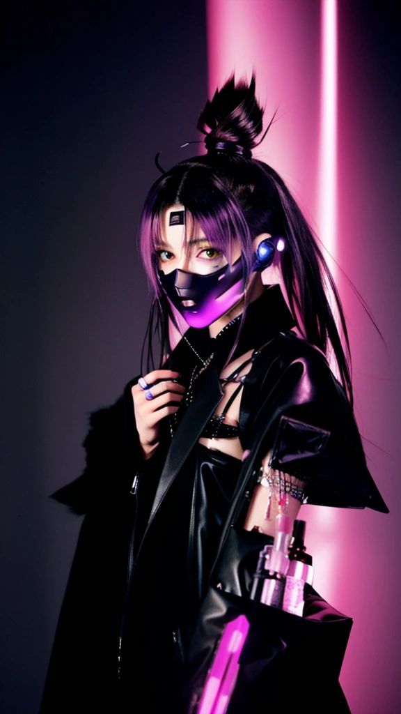 フェイスペイントをしたサイボーグのBeauty, whole body, cyber punk, Fashion Model, Beauty, Francis Bacon&#39;s painting style