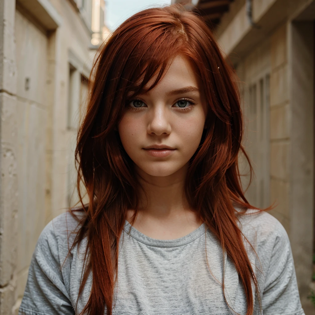 Beautiful teenager red hair 