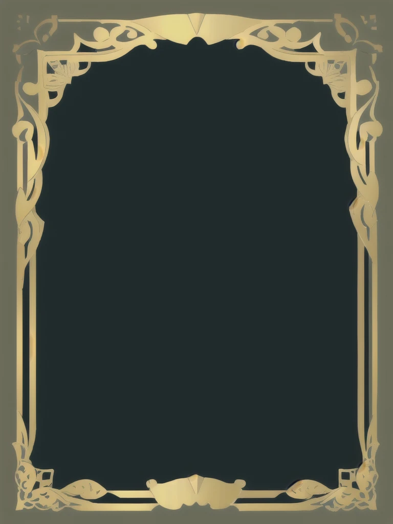 Gold photo frame,Simple lines ornate border,graphic design,cartoon,Flattened