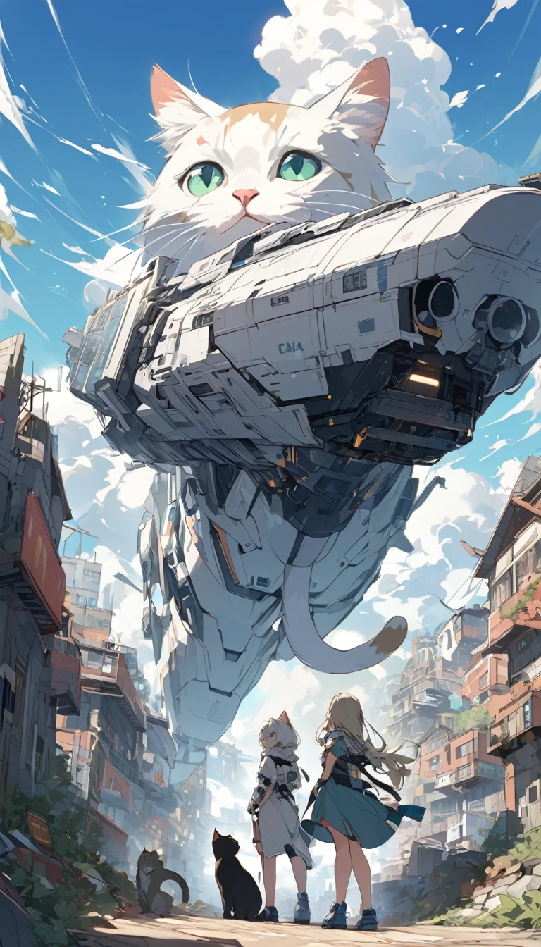 Cities 1000 Years After Human Extinction, There was a girl with a railgun,a cat