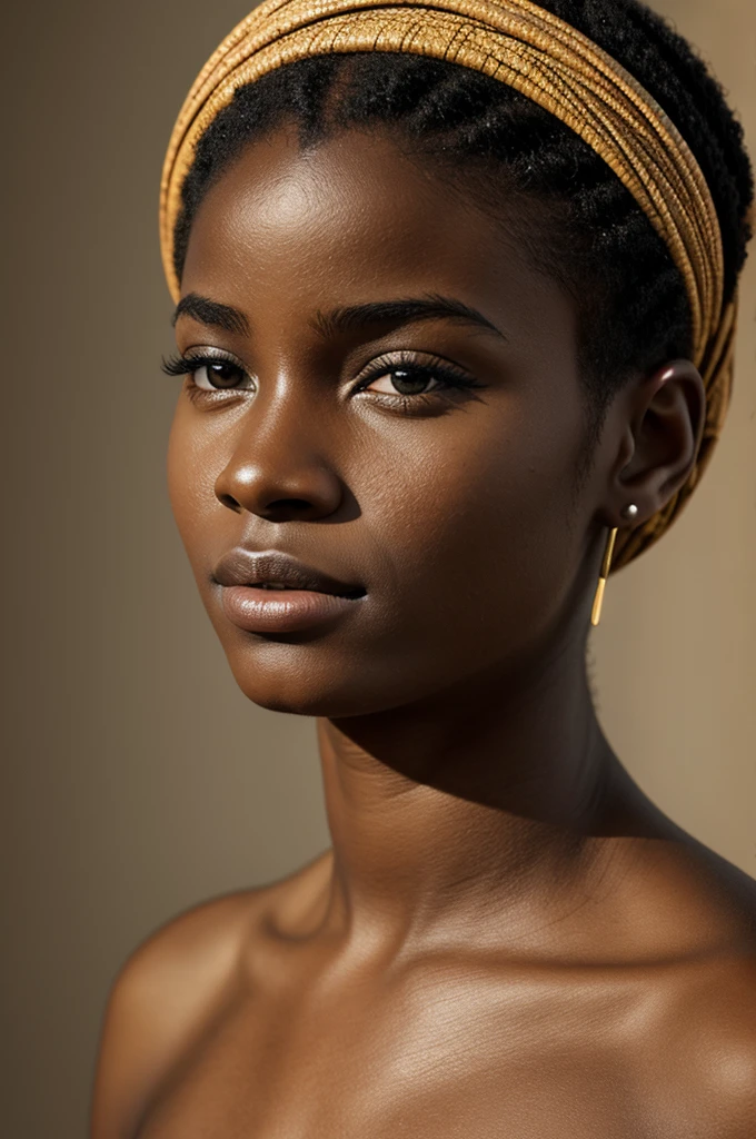 Create realistic image of a 20-year-old woman of African origin