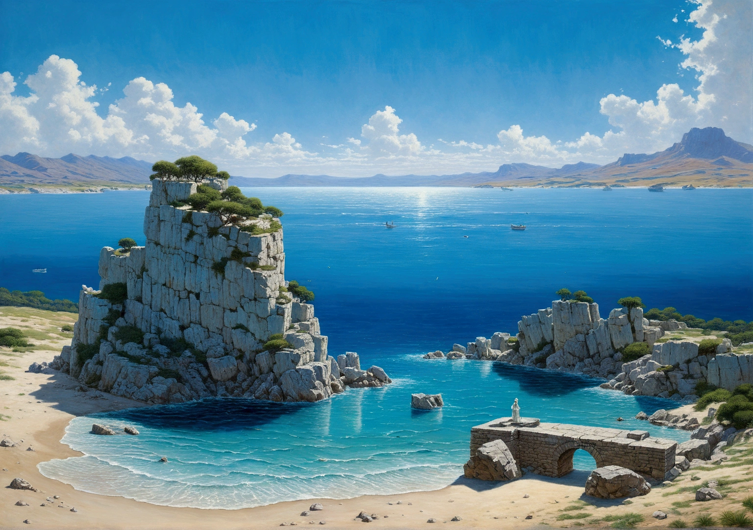 summoned, Scenery of the Earth's Interior, summoned, Male Crystalline Blue Profondo,glycine,cascade, Crystal clear water, Bright azure sky, ,(Highly detailed CG unit 8k wallpaper), The most beautiful works of art in the world, Professional majestic oil painting, Complex, Attention to detail, Sharp focus, dramatic, The art of photorealism painting, Alma Tadema