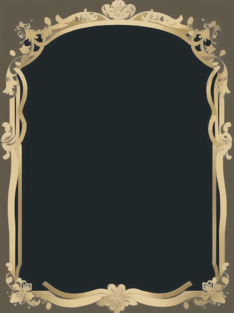 Gold photo frame,Simple lines ornate border,graphic design,cartoon,Flattened