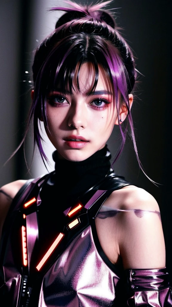 フェイスペイントをしたサイボーグのBeauty, whole body, cyber punk, Fashion Model, Beauty, Francis Bacon&#39;s painting style