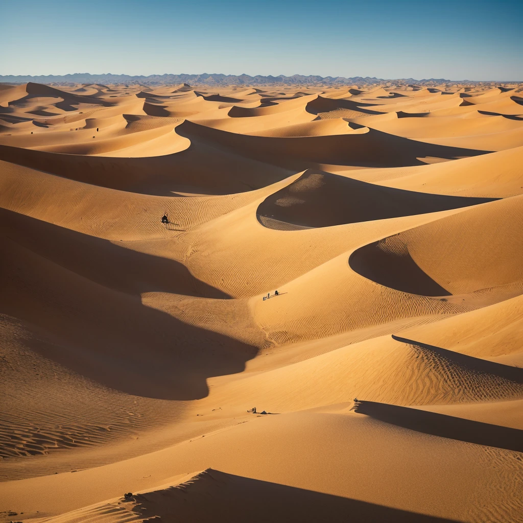 Imagine a vast desert world called Sandrealm, where endless dunes stretch as far as the eye can see. tered throughout the desert are oasis cities and ancient ruins, each with its own unique architecture and culture. Caravans traverse the desert, carrying goods and stories between settlements. The inhabitants include nomadic tribes, mystical beings, and explorers seeking lost treasures. The environment features sweeping sandscapes, towering rock formations, and hidden underground caverns filled with ancient secrets. The atmosphere is one of adventure and mystery, with mirages and shifting sands creating an ever-changing landscape.