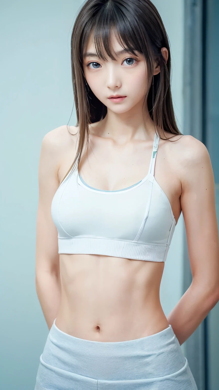 (high resolution:1.48)、(17 years old:1.48)、(Very thin waist:1.48)、(Beautiful Abs:1.48)、(Ample breasts:1.48)、(Training wear:1.48)、(Cool women:1.48)
