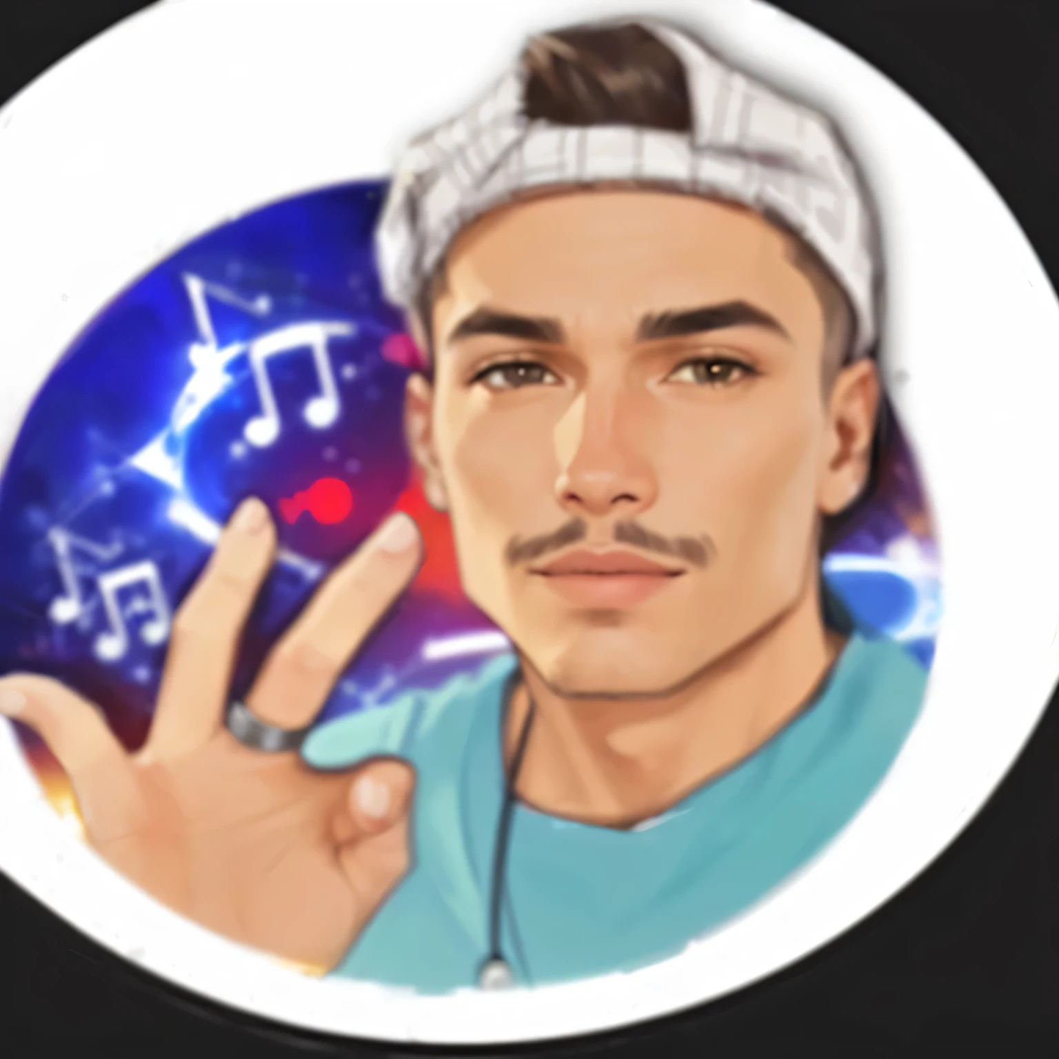a close-up of a person with a finger in a circle, avatar image, Punishment style, raytrayced, art Masterpiece artwork, really uncomplicated, artemixel, jerma985, play 9 8 5, André Rios, Masterpiece artwork, caio santos, portrait of jerma985