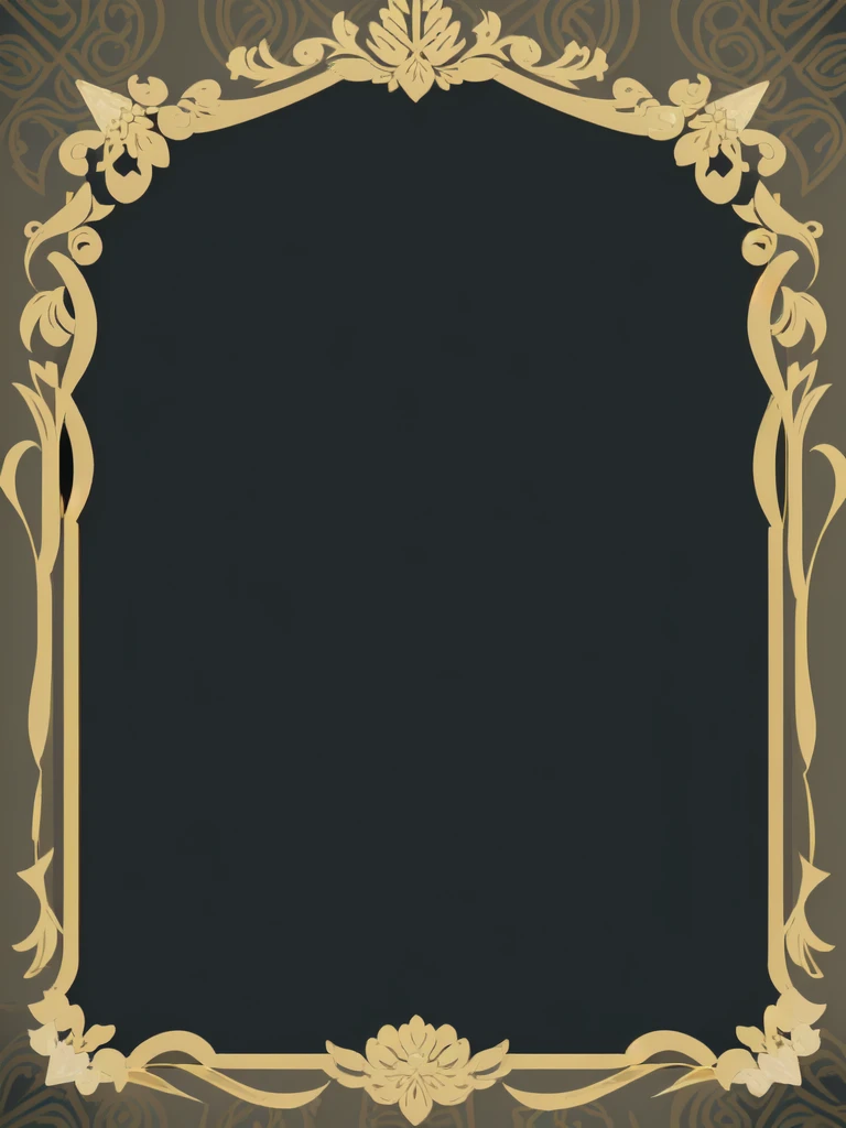 Gold photo frame,Simple lines ornate border,graphic design,cartoon,Flattened