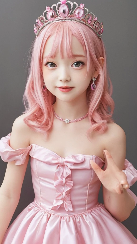 Idol cuteness Pink Hair tiara dress