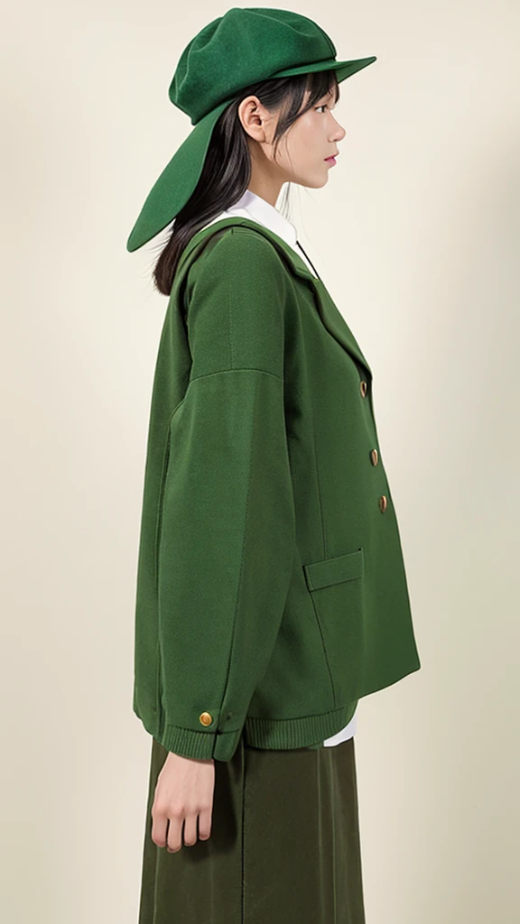 Green tricorn hat、Green clothes、Add a backpack pipe to the back