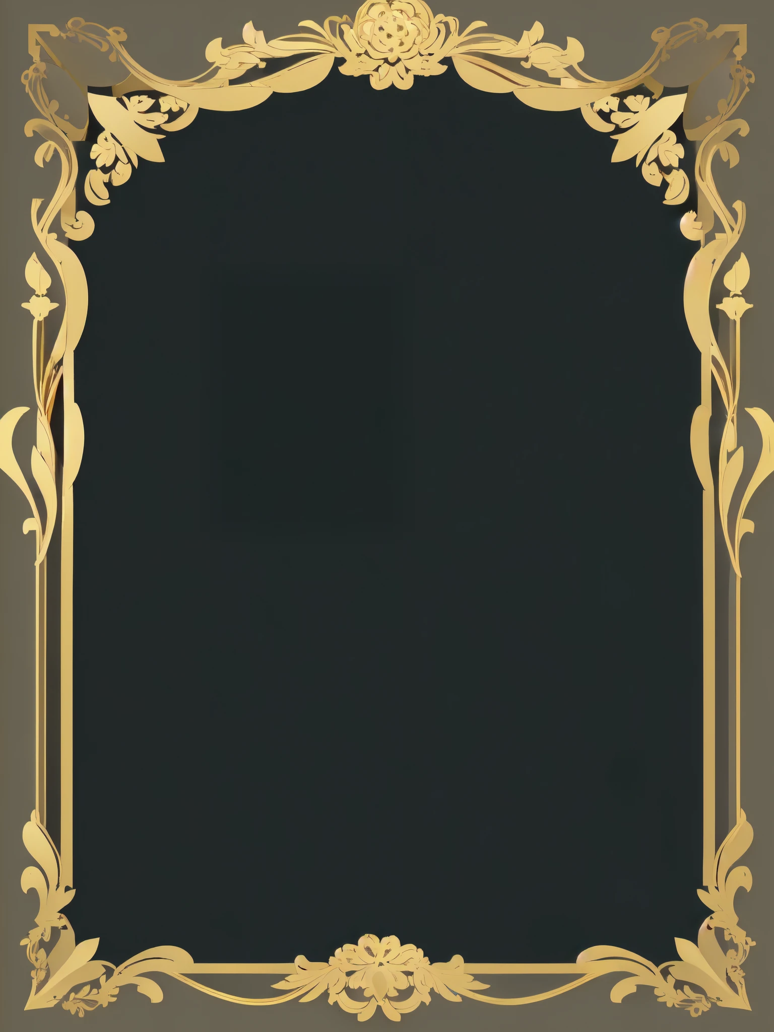 Gold photo frame,Simple lines ornate border,graphic design,cartoon,Flattened