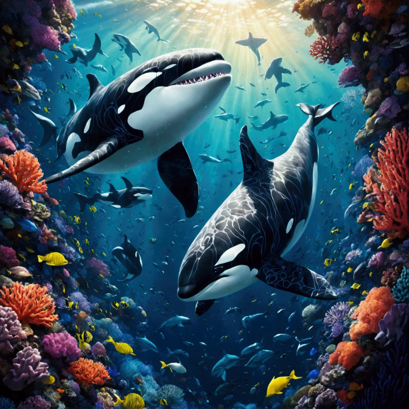 Ocean、Coral Reef、fish、Killer whale、Whales、shark、