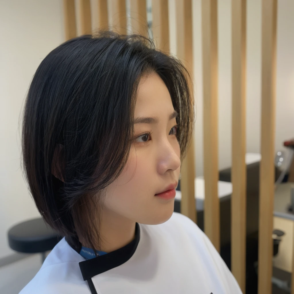 Best Quality, 8k, Masterpiece, (Portrait: 1.3), (photo realistic:1.4), (hyper realistic:1.4), Sharp Focus, looking at viewer, (smoother lighting:1.1), (increase cinematic lighting quality:0.9), realistic lighting, backlighting, light on face, ray trace, (brightening light:1.2), (Increase quality:1.4), sharp detail, (best quality real texture skin:1.4), finely detailed eyes, black_eyes, finely detailed face, 20year old Korean woman