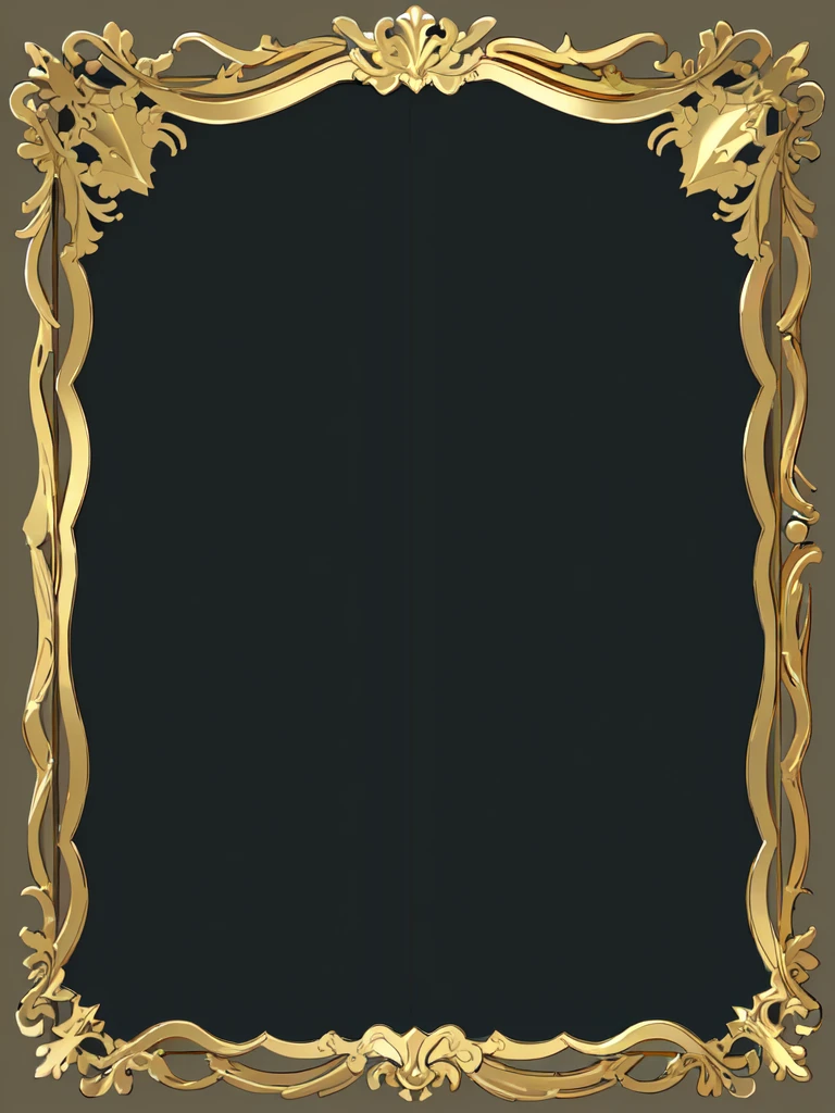 Gold photo frame，Simple line border，graphic design，cartoon，Flattened