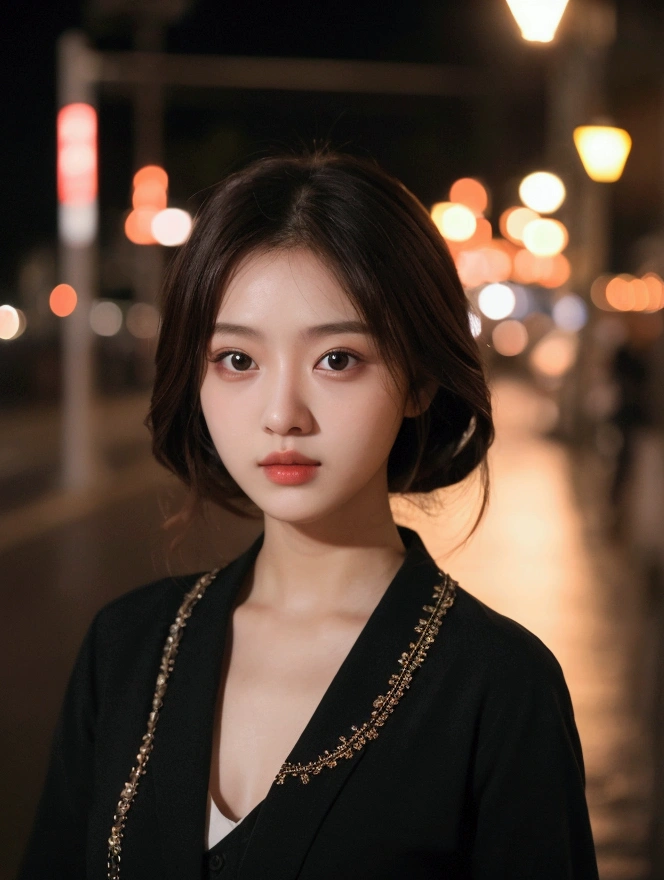 instagram photo, upscaled, ultra hd, ordinary photography, medium shot, 55mm, realistic a woman 20 year old, Notchika, night