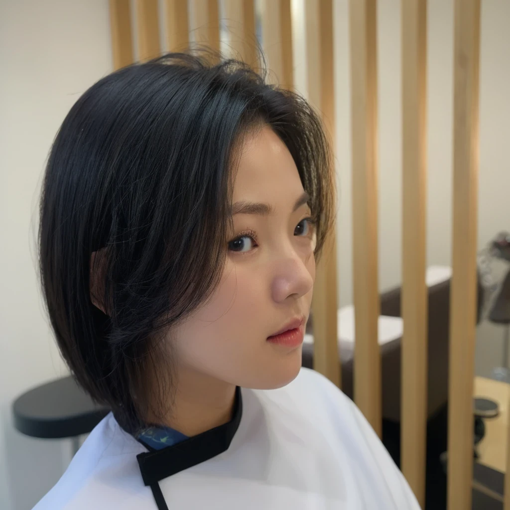 Best Quality, 8k, Masterpiece, (Portrait: 1.3), (photo realistic:1.4), (hyper realistic:1.4), Sharp Focus, looking at viewer, (smoother lighting:1.1), (increase cinematic lighting quality:0.9), realistic lighting, backlighting, light on face, ray trace, (brightening light:1.2), (Increase quality:1.4), sharp detail, (best quality real texture skin:1.4), finely detailed eyes, black_eyes, finely detailed face, 20year old Korean woman
