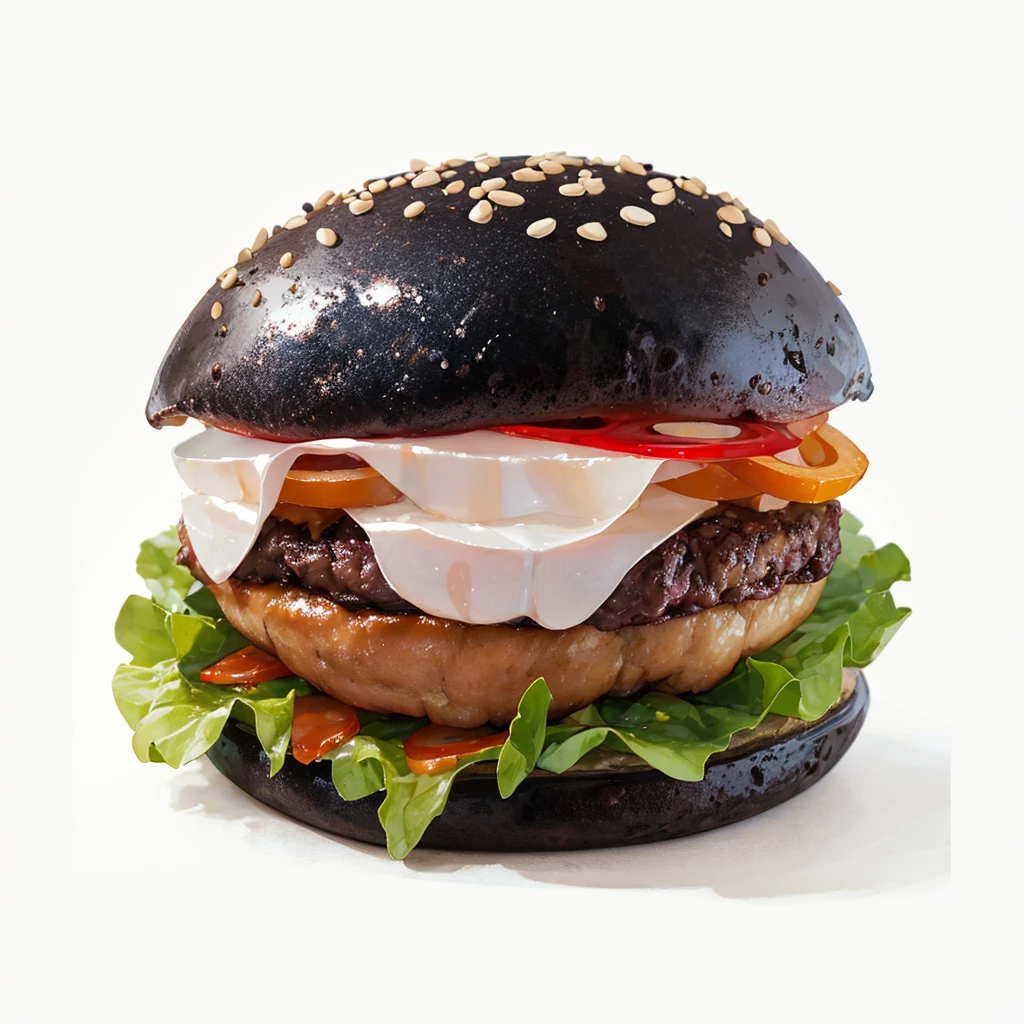 ((masterpiece)), ((Highest quality)), ,Wearing glasses,Cute hamburger,Fantasy Creation,Dressed up hamburger,Can be served.