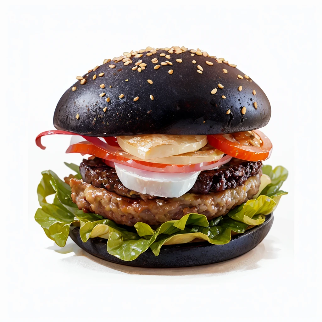 ((masterpiece)), ((Highest quality)), ,Wearing glasses,Cute hamburger，Fantasy Creation，Dressed up hamburger,Can be served.
