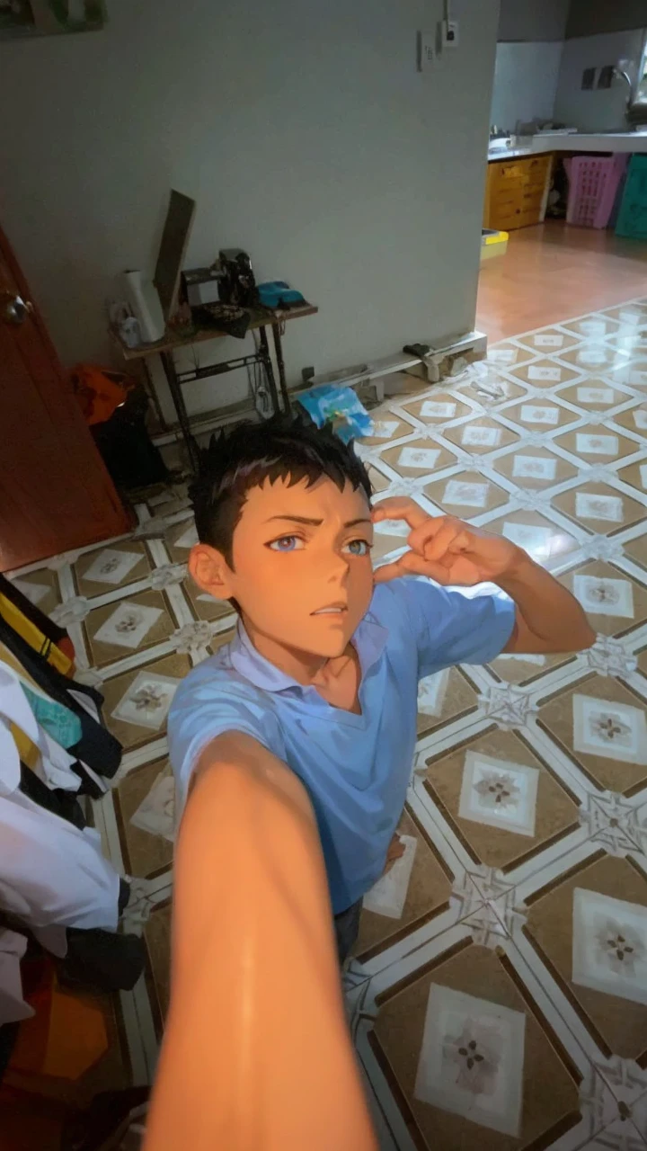 full body, High school boy, black hair, blue eyes, anime, 4k, similar to killua from the anime hunter x hunter, with glasses
