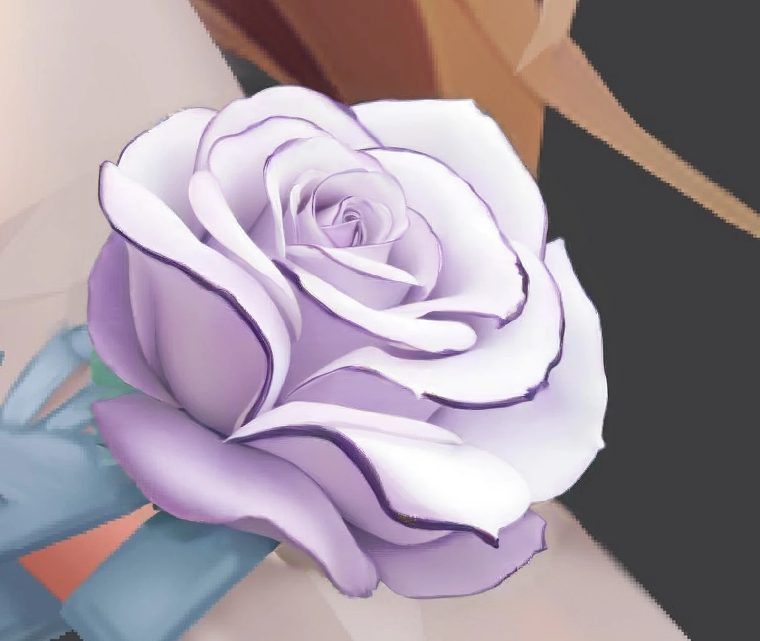 masterpiece, best quality, cartoon style, solo, no humans, profile, a white rose{1.5}, 45 degree side profile
