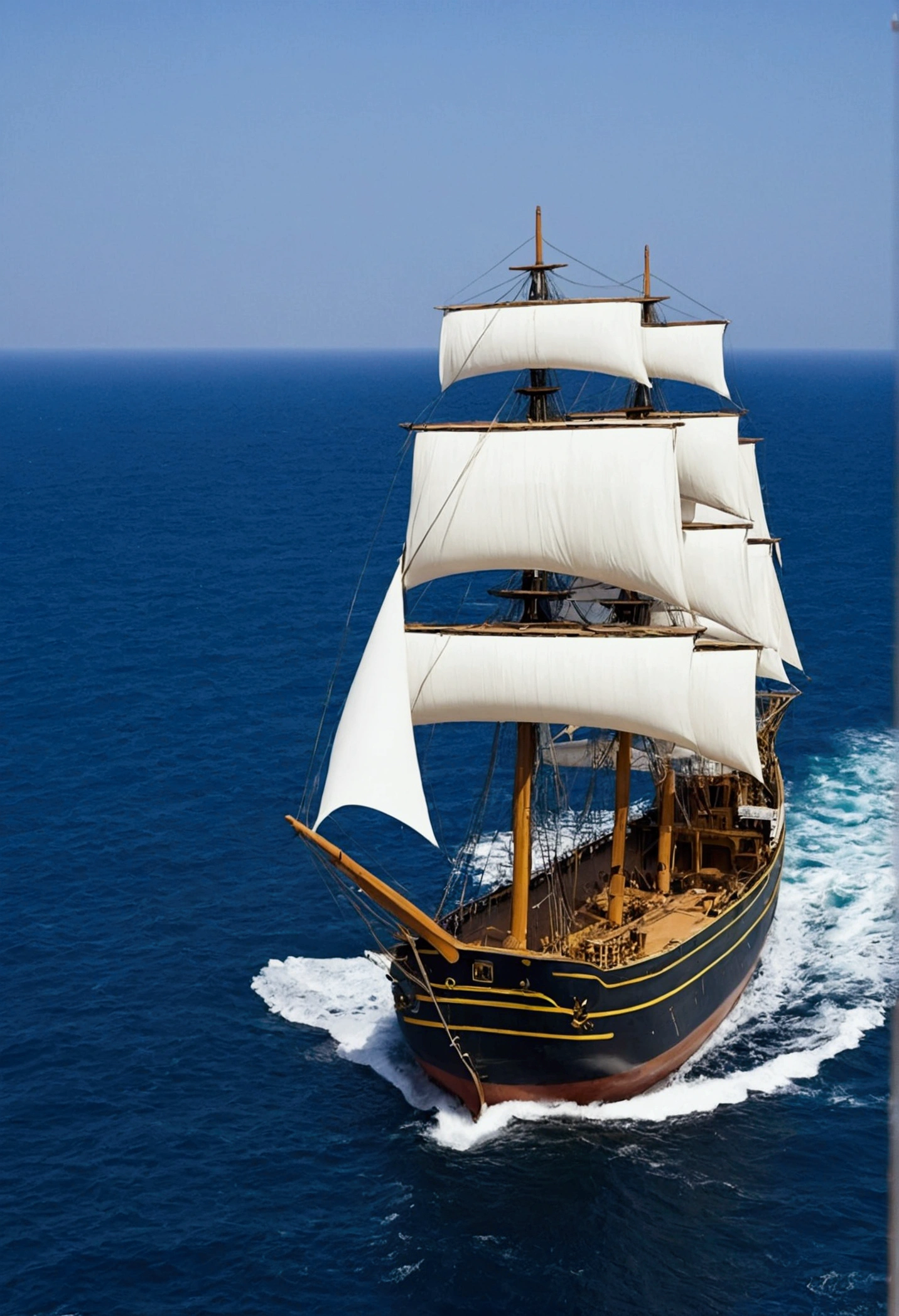 A ship in the sea,Go with the wind, sail calmly
