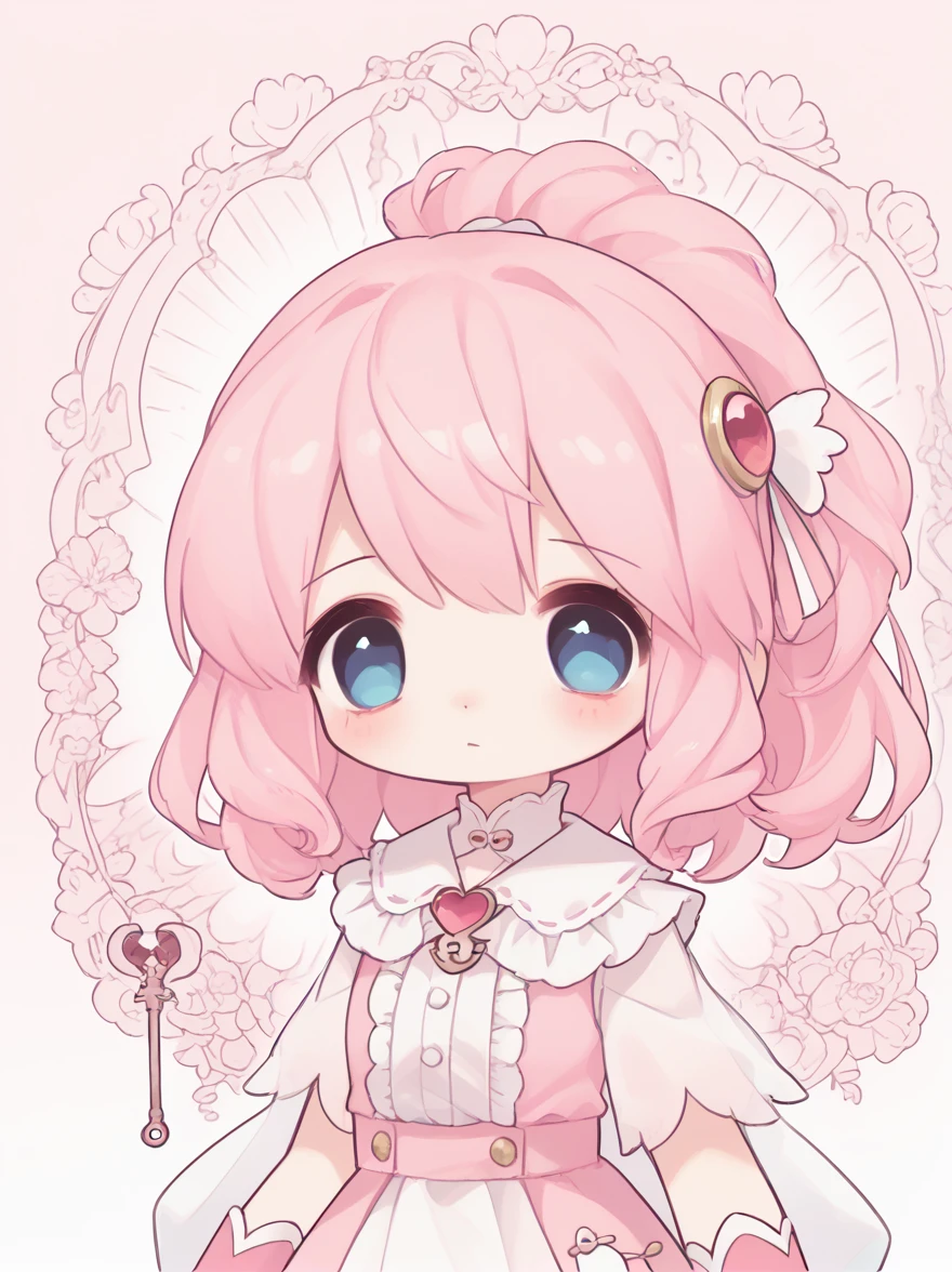 Anime girl with pink hair and blue eyes in a pink dress, Ink animation , Cute girl anime visual, Anime style 4k, Official artwork with high detail, Detailed digital anime art, Best Anime 4K Konachan Wallpapers, Anime Art Wallpaper 4K, Anime Art Wallpaper 4K, Portrait of a magical girl, detailed key anime art